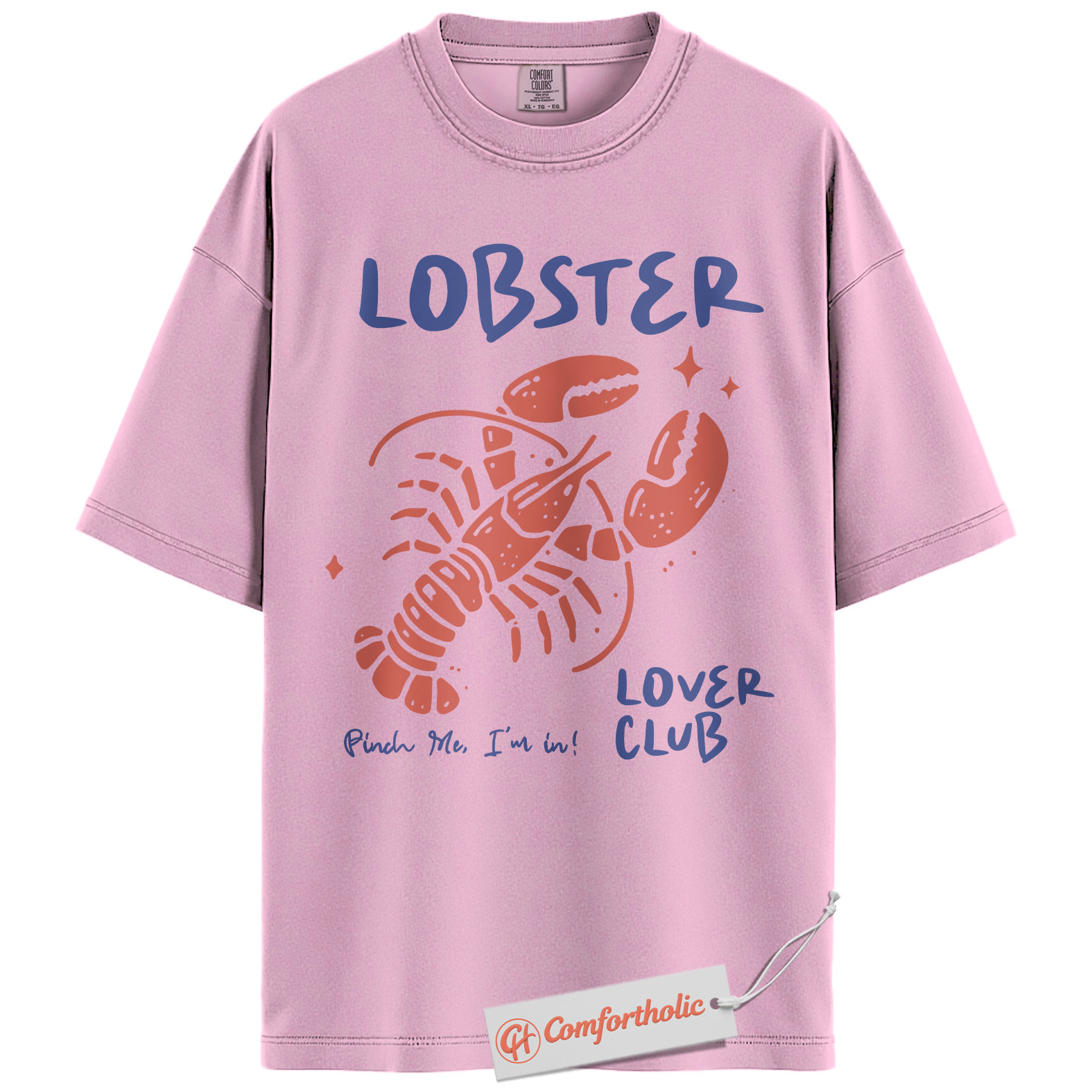 Lobster Lover Club Shirt, Funny Lobster Graphic Shirt, Seafood Art Shirt, Summer Comfort Colors Shirt - Image 8