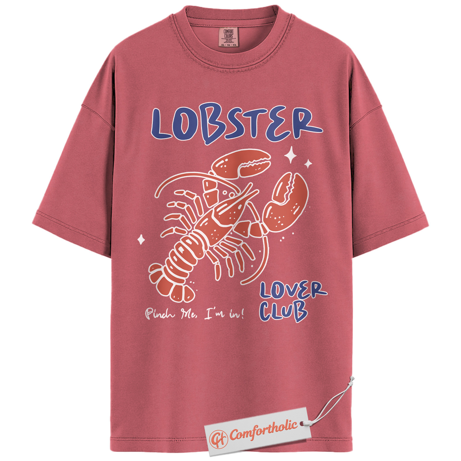 Lobster Lover Club Shirt, Funny Lobster Graphic Shirt, Seafood Art Shirt, Summer Comfort Colors Shirt - Image 9