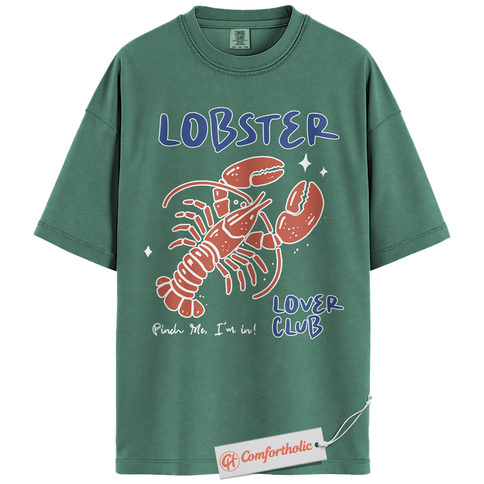 Lobster Lover Club Shirt, Funny Lobster Graphic Shirt, Seafood Art Shirt, Summer Comfort Colors Shirt - Image 10