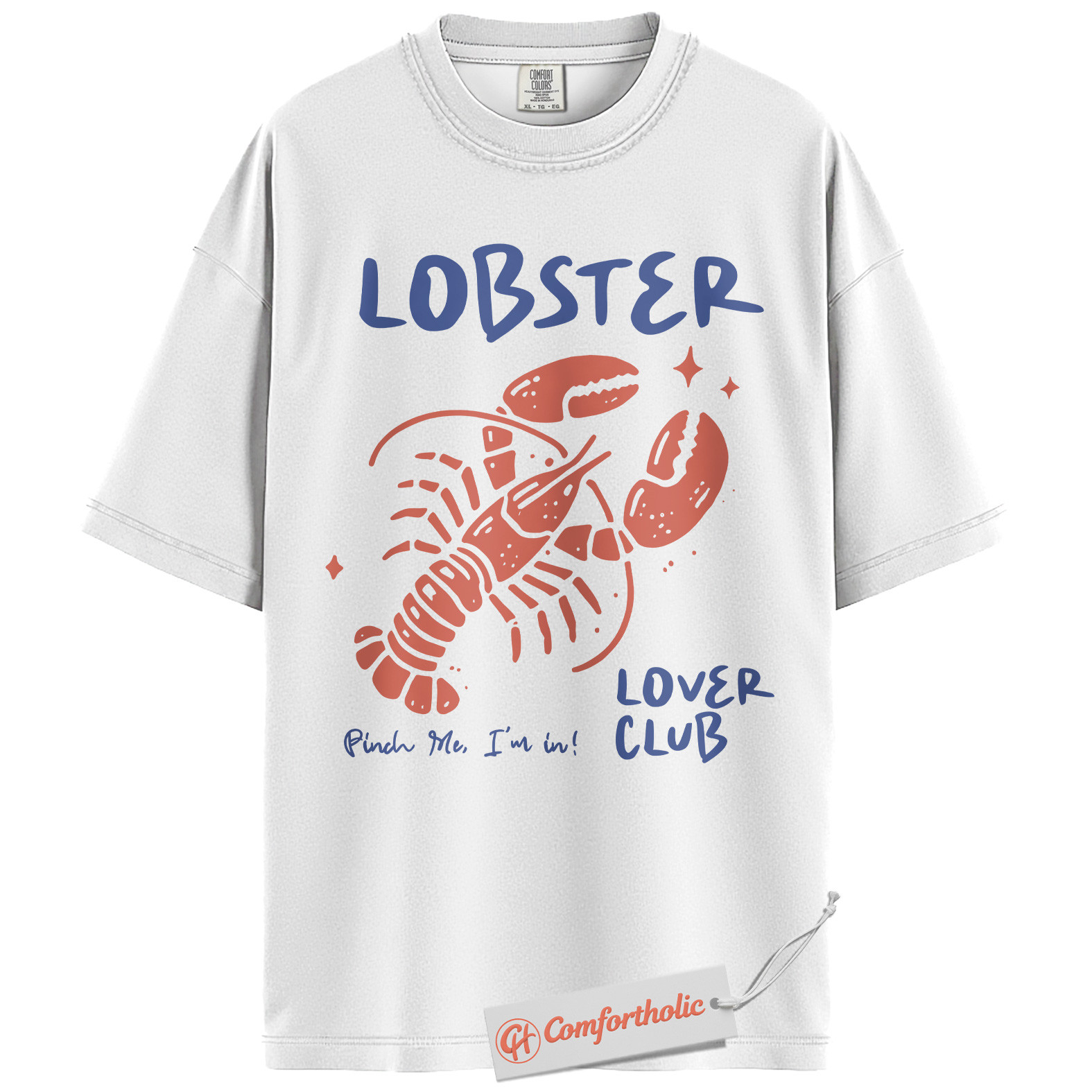 Lobster Lover Club Shirt, Funny Lobster Graphic Shirt, Seafood Art Shirt, Summer Comfort Colors Shirt - Image 2