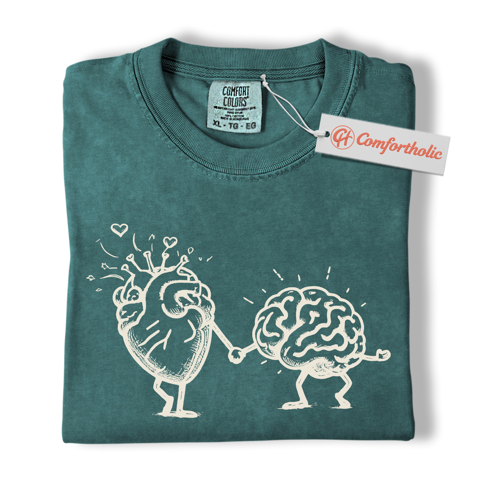 Heart and Brain Shirt, Funny Mental Health Shirt, Mind and Emotion Art Shirt, Self Love Comfort Colors Shirt - Image 11