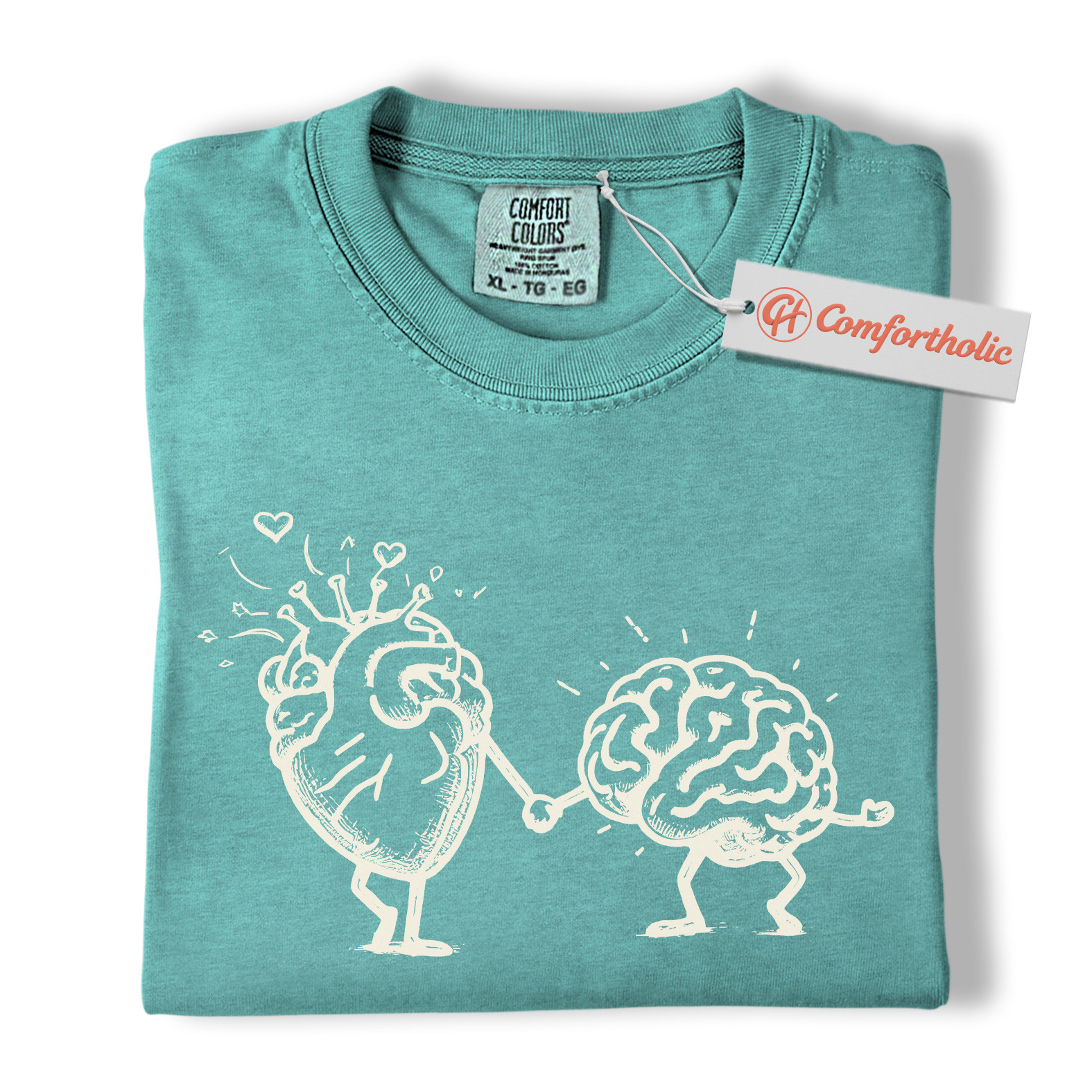 Heart and Brain Shirt, Funny Mental Health Shirt, Mind and Emotion Art Shirt, Self Love Comfort Colors Shirt - Image 13