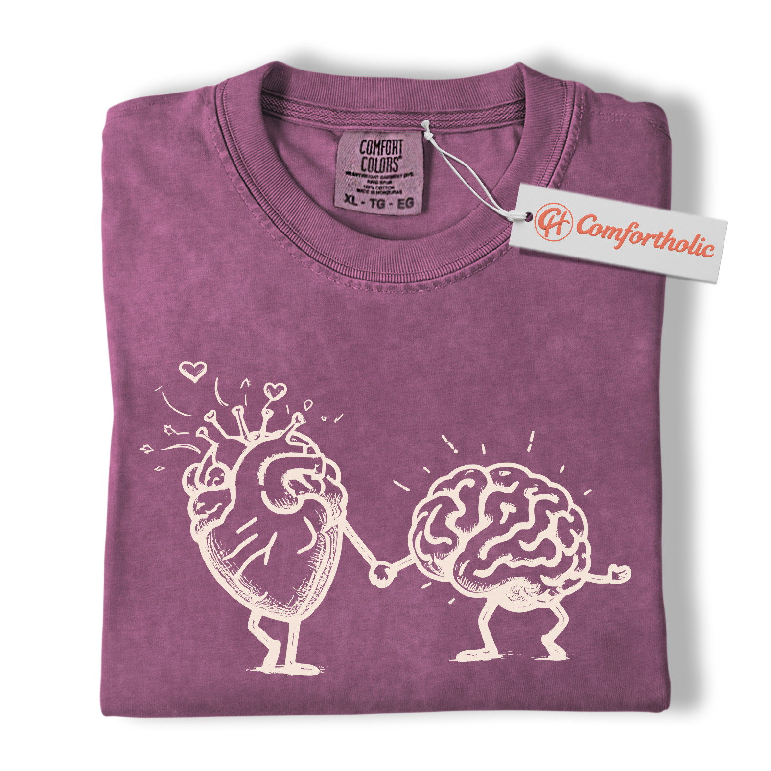 Heart and Brain Shirt, Funny Mental Health Shirt, Mind and Emotion Art Shirt, Self Love Comfort Colors Shirt - Image 15