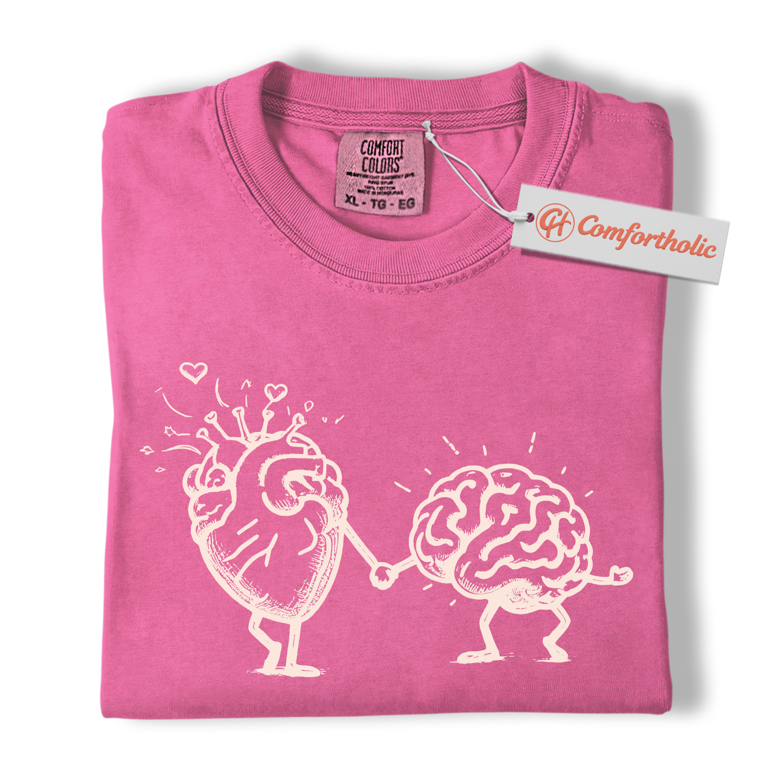 Heart and Brain Shirt, Funny Mental Health Shirt, Mind and Emotion Art Shirt, Self Love Comfort Colors Shirt - Image 16