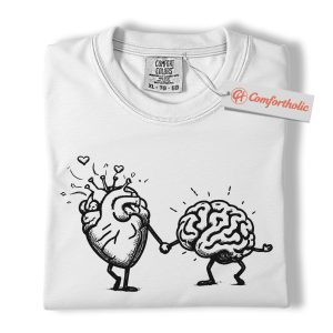 Alternative view of Heart and Brain Shirt, Funny Mental Health Shirt, Mind and Emotion Art Shirt, Self Love Comfort Colors Shirt