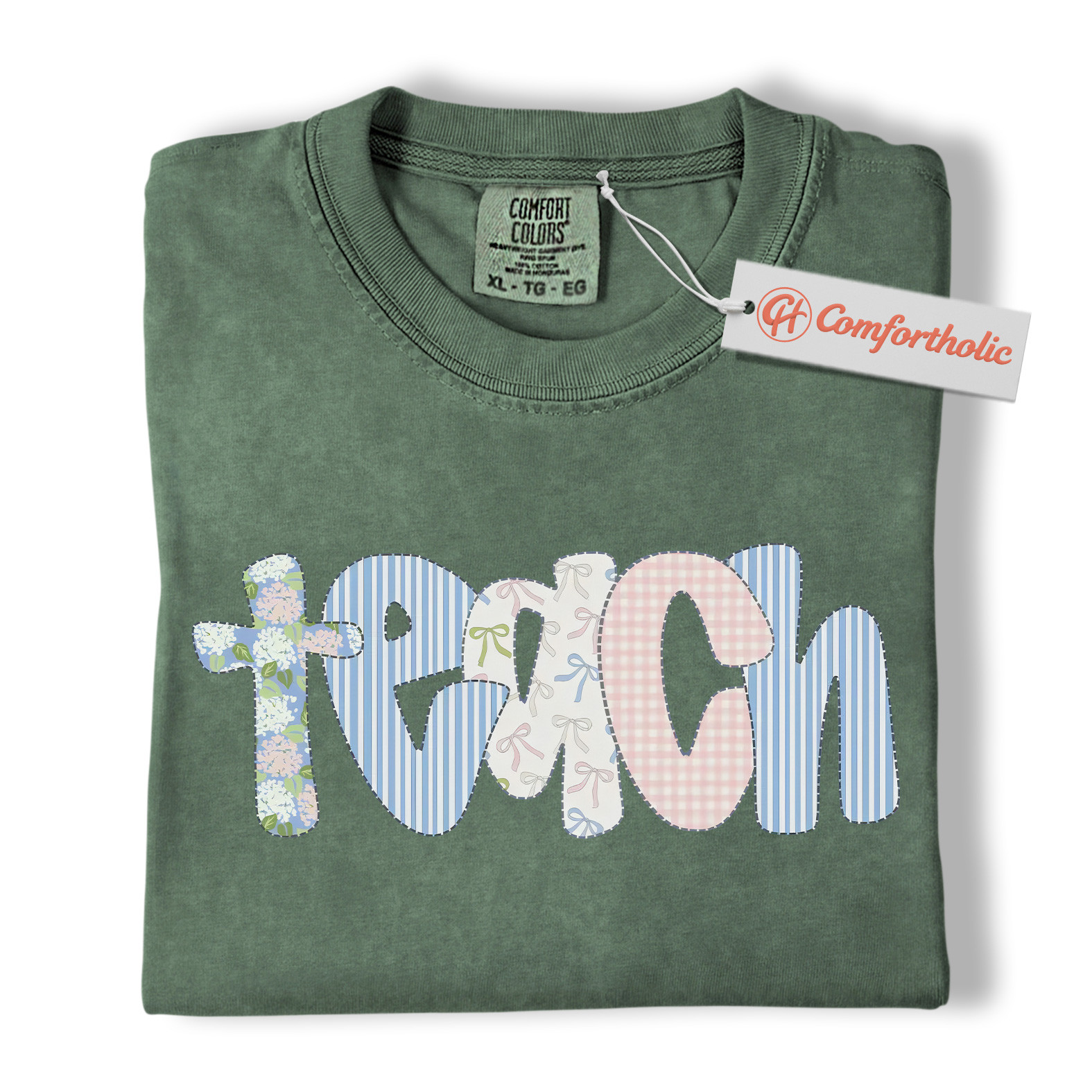 Patchwork Teach Shirt, Cute Teacher Shirt, Back to School Shirt, Educator Comfort Colors Shirt - Image 6