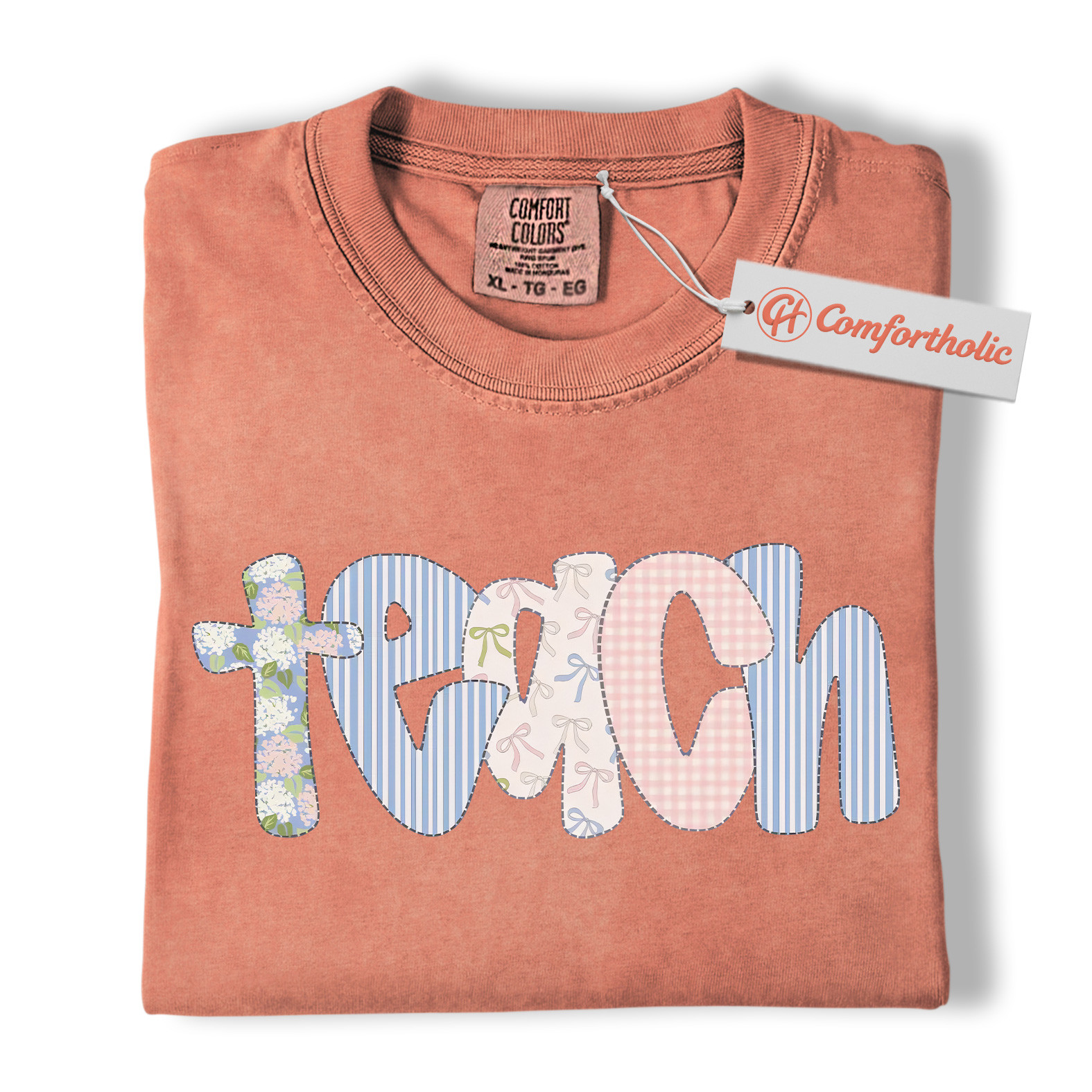 Patchwork Teach Shirt, Cute Teacher Shirt, Back to School Shirt, Educator Comfort Colors Shirt - Image 8
