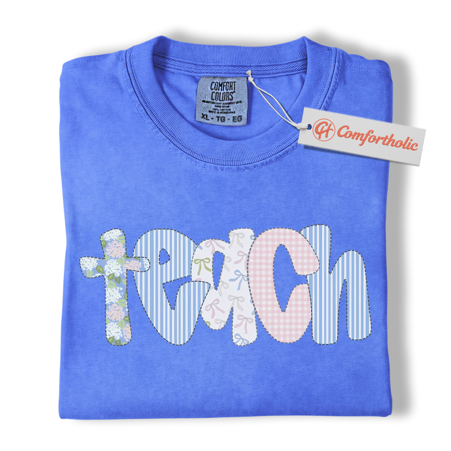 Patchwork Teach Shirt, Cute Teacher Shirt, Back to School Shirt, Educator Comfort Colors Shirt - Image 13