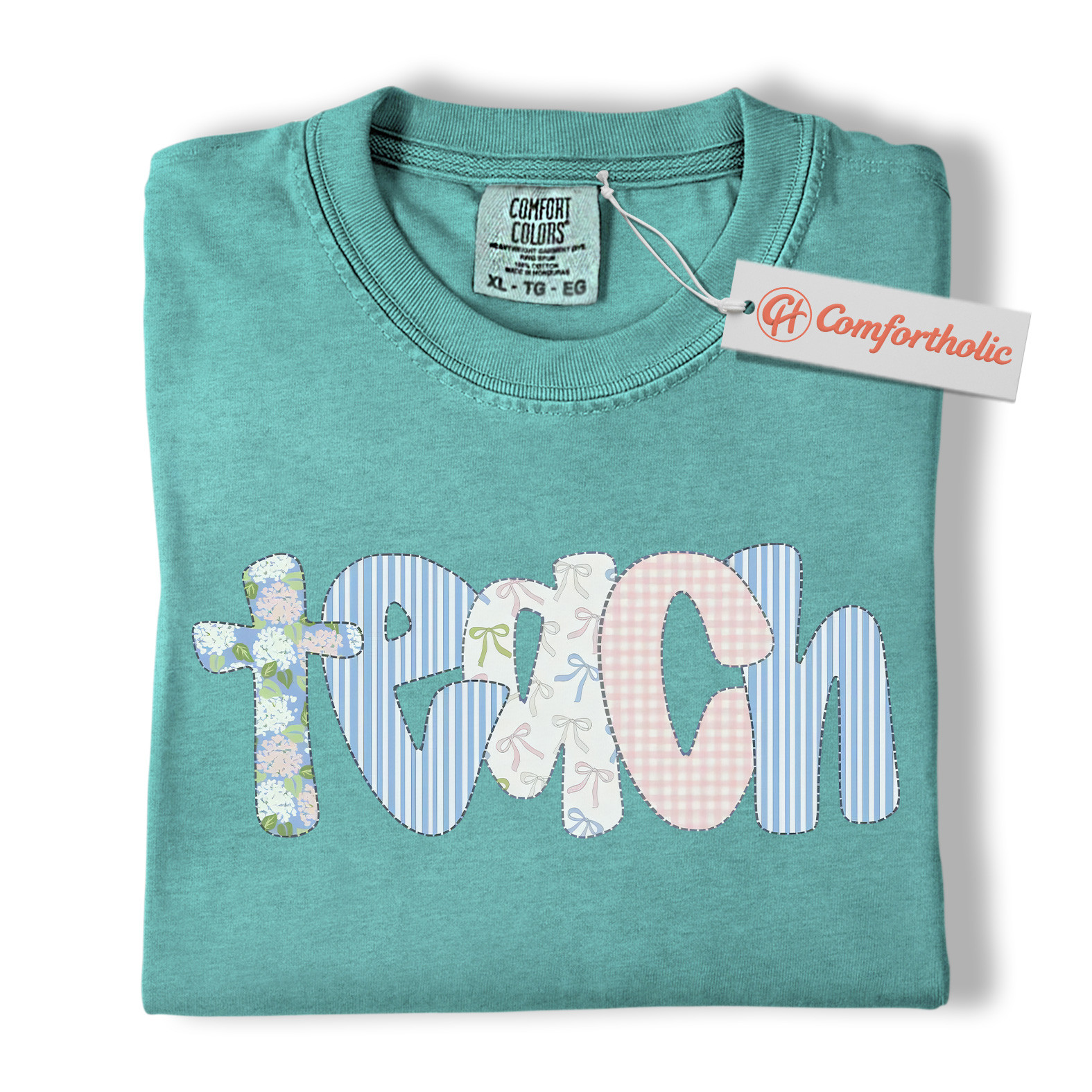 Patchwork Teach Shirt, Cute Teacher Shirt, Back to School Shirt, Educator Comfort Colors Shirt - Image 14