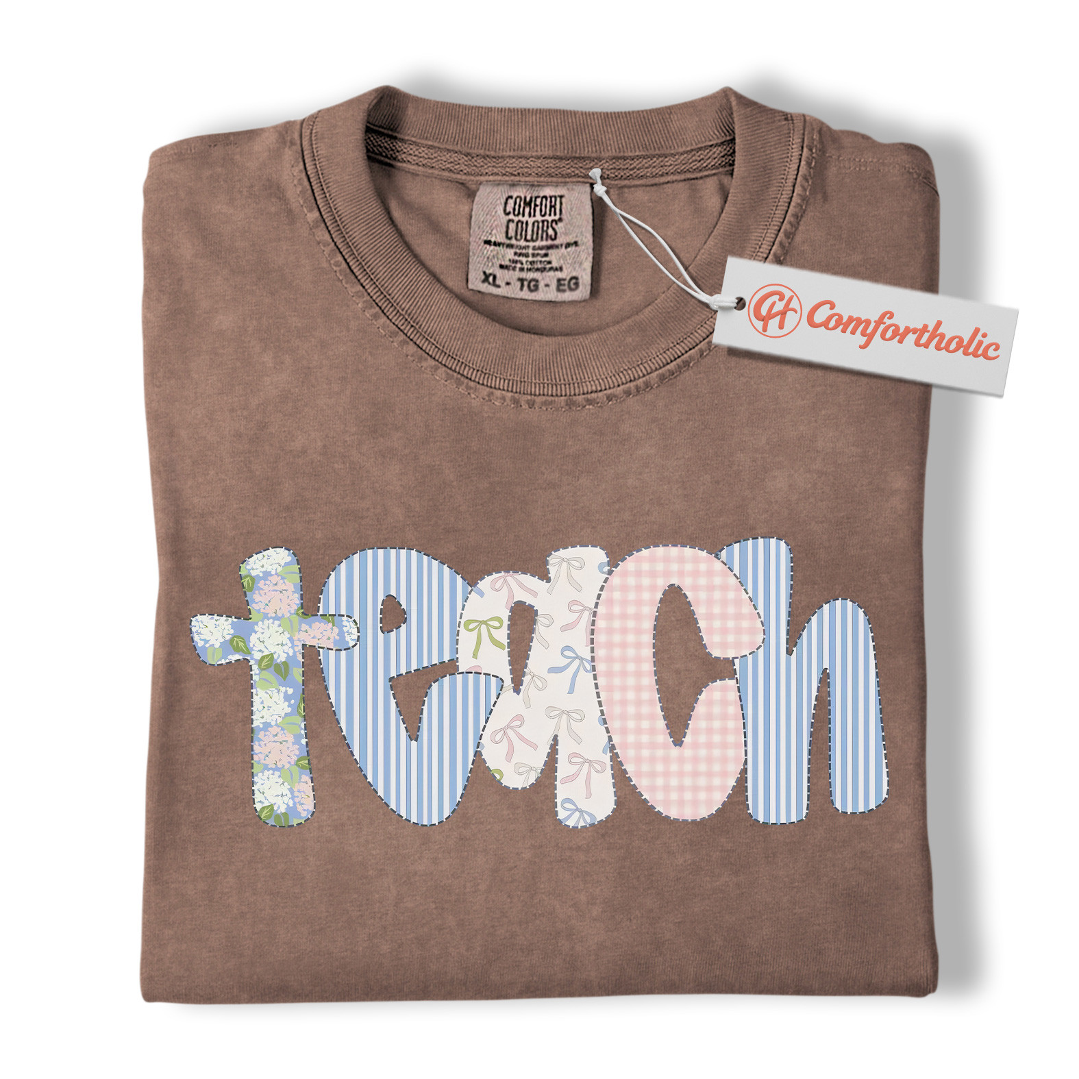 Patchwork Teach Shirt, Cute Teacher Shirt, Back to School Shirt, Educator Comfort Colors Shirt - Image 19