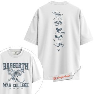Alternative view of Basgiath War College Shirt, Fourth Wing Shirt, Dragon Riders Shirt, Fantasy Book Shirt, Empyrean Series Fan Shirt, Bookish Comfort Colors Shirt 2-Sided