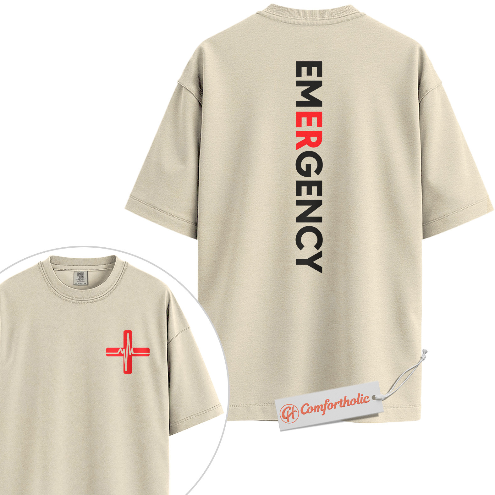 Emergency Shirt, ER Nurse Shirt, EMT Paramedic Uniform Shirt, Emergency Department Shirt, Medical Worker Comfort Colors Shirt 2-Sided - Image 4