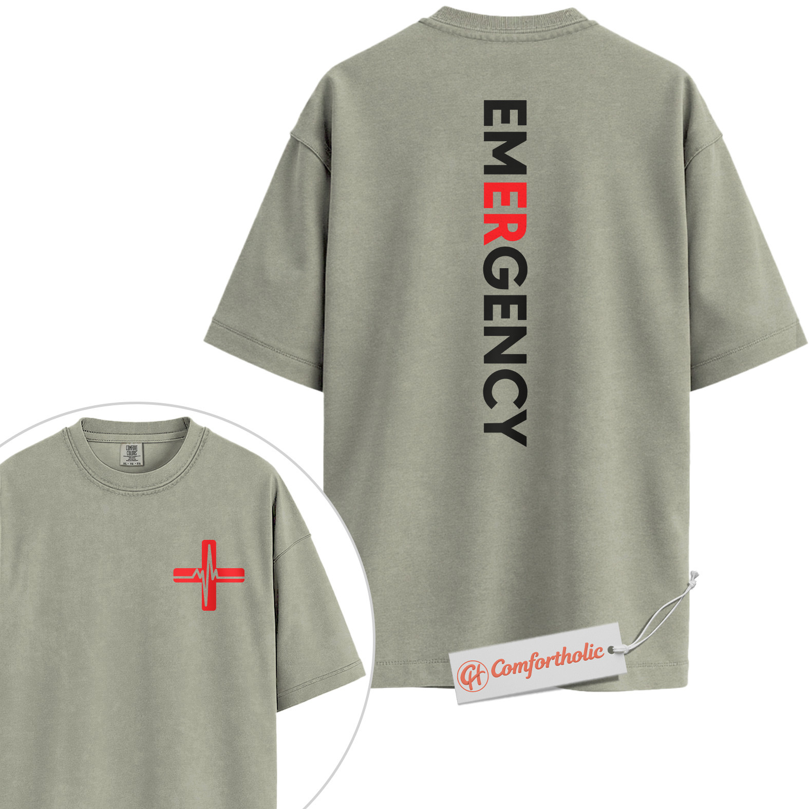 Emergency Shirt, ER Nurse Shirt, EMT Paramedic Uniform Shirt, Emergency Department Shirt, Medical Worker Comfort Colors Shirt 2-Sided - Image 6