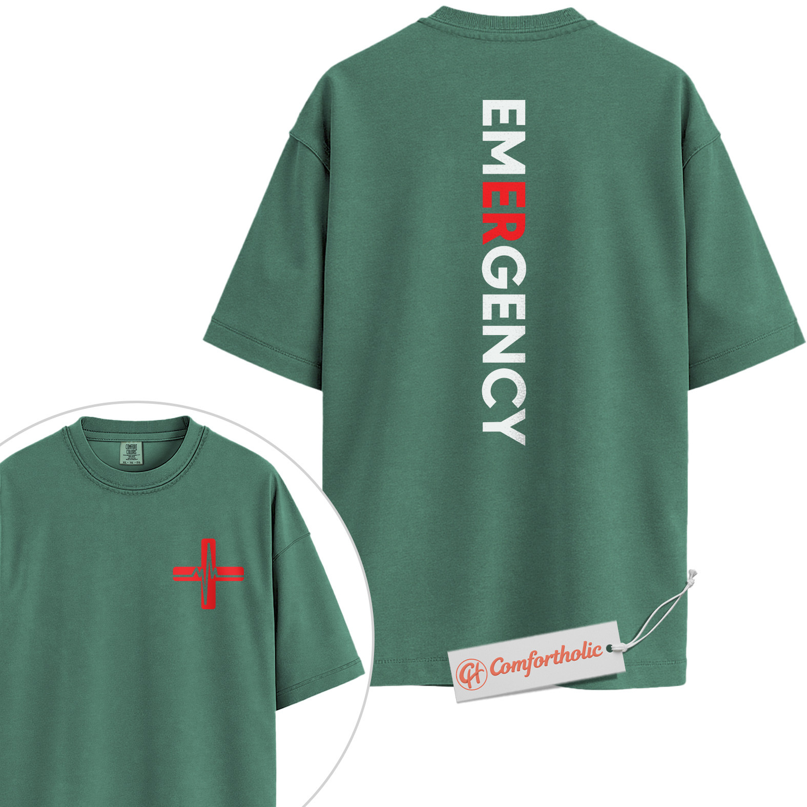 Emergency Shirt, ER Nurse Shirt, EMT Paramedic Uniform Shirt, Emergency Department Shirt, Medical Worker Comfort Colors Shirt 2-Sided - Image 10