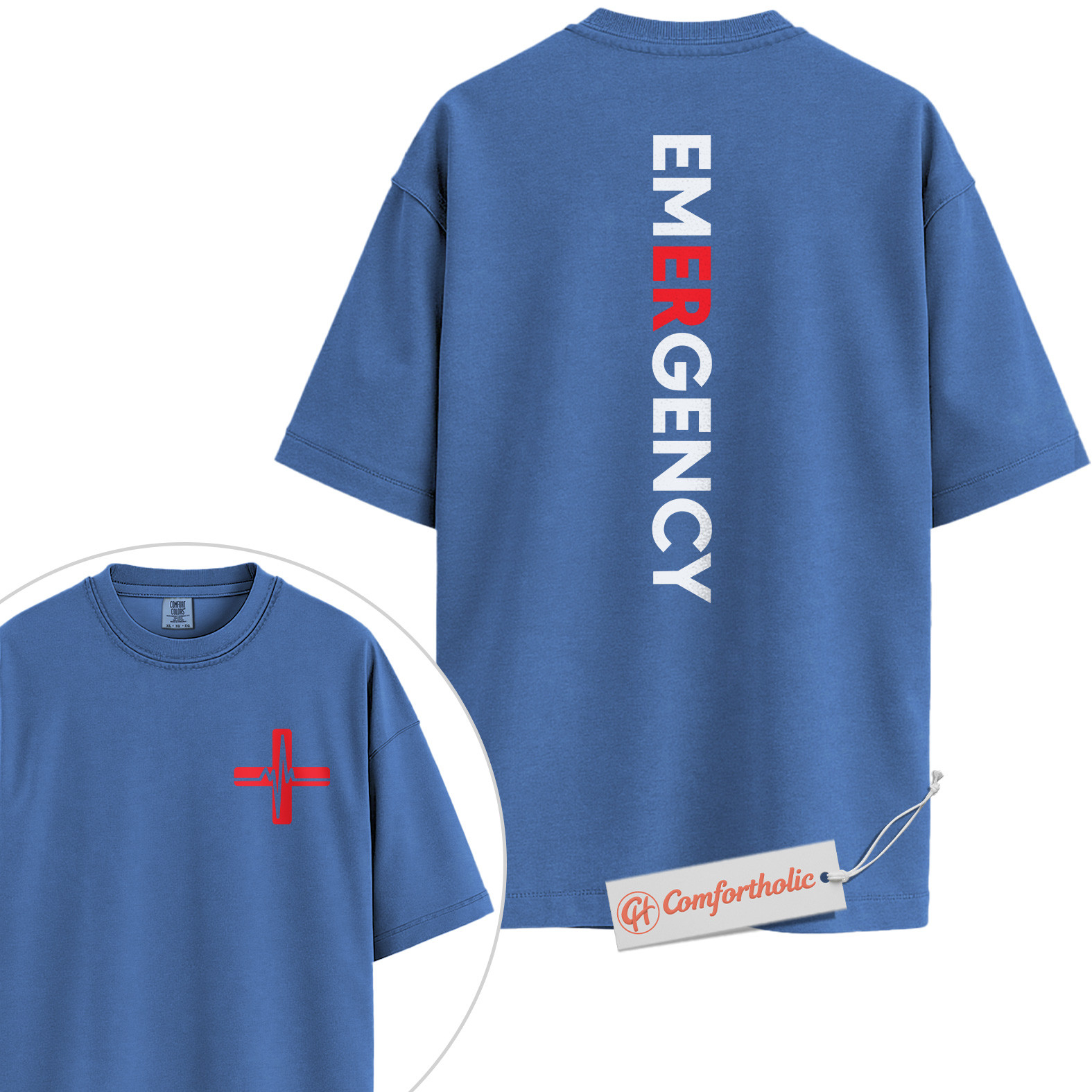 Emergency Shirt, ER Nurse Shirt, EMT Paramedic Uniform Shirt, Emergency Department Shirt, Medical Worker Comfort Colors Shirt 2-Sided - Image 12