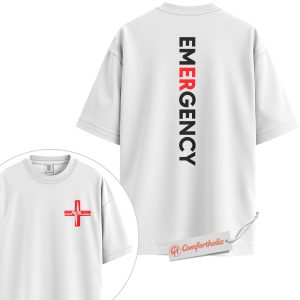 Alternative view of Emergency Shirt, ER Nurse Shirt, EMT Paramedic Uniform Shirt, Emergency Department Shirt, Medical Worker Comfort Colors Shirt 2-Sided
