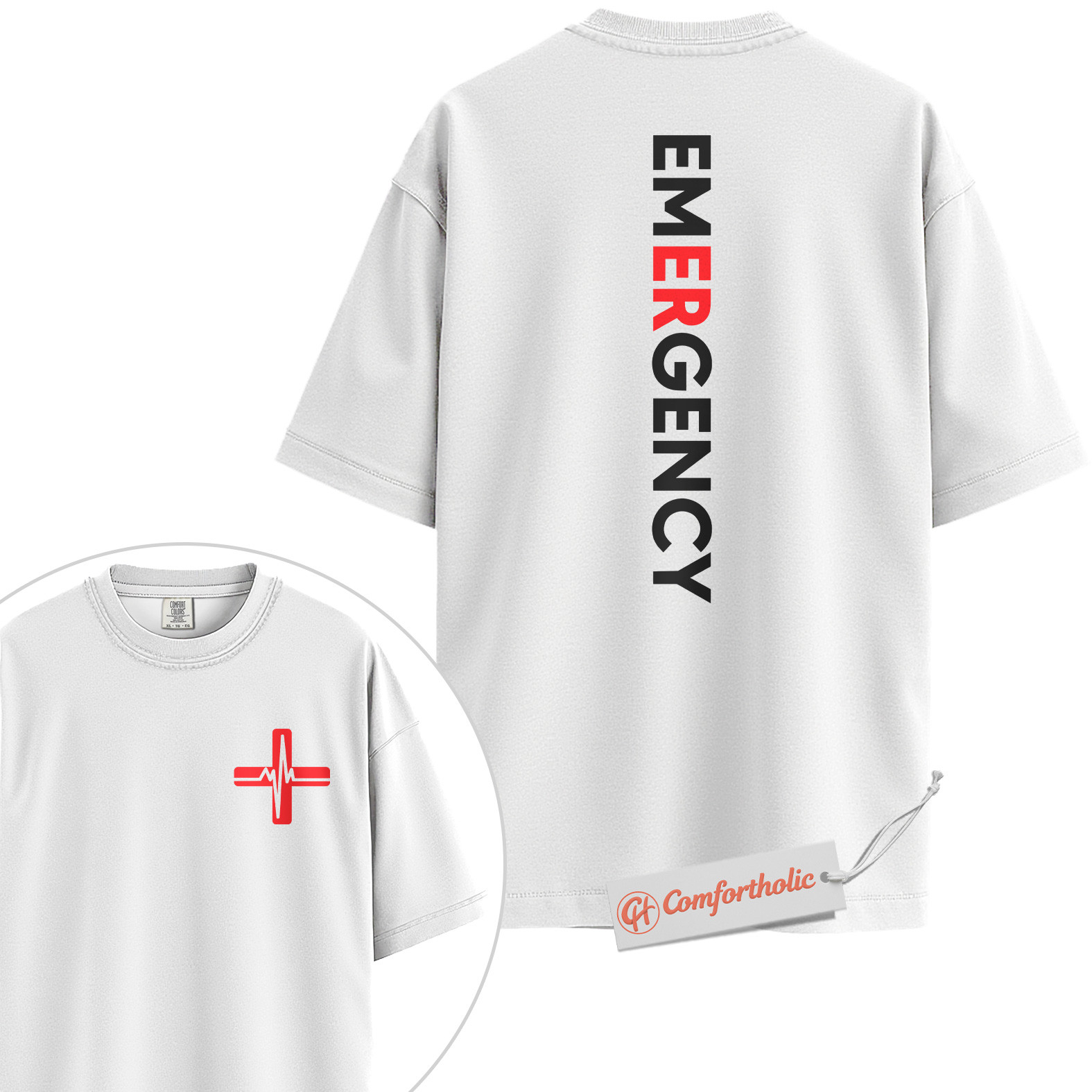 Emergency Shirt, ER Nurse Shirt, EMT Paramedic Uniform Shirt, Emergency Department Shirt, Medical Worker Comfort Colors Shirt 2-Sided - Image 2
