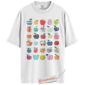 Alternative view of Colorful Apple Shirt, Teacher Appreciation Shirt, Back to School Shirt, Comfort Colors Shirt