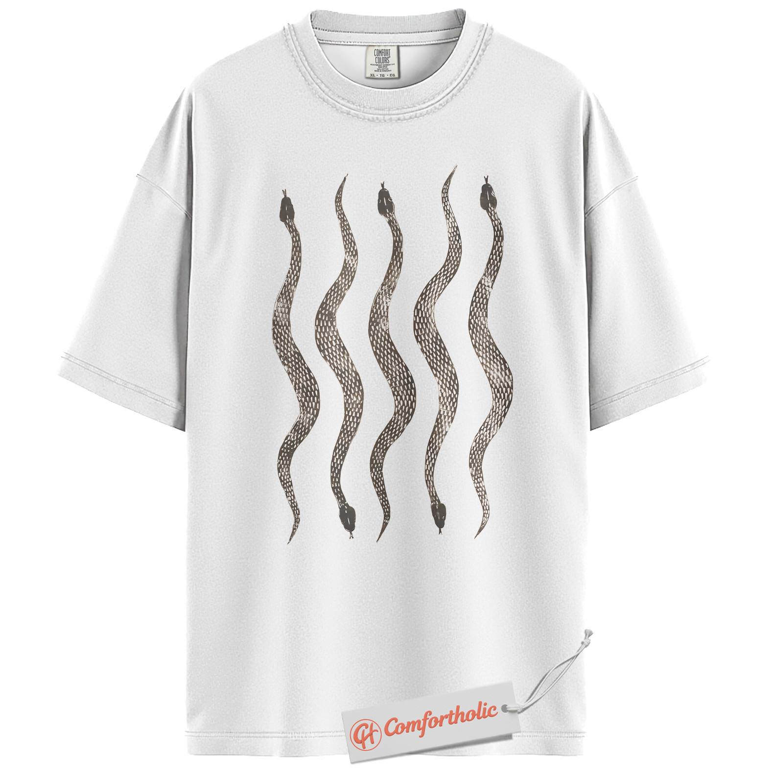 Snake Shirt, Minimal Serpent Graphic Tee, Python Shirt, Witchy Aesthetic T-Shirt, Edgy Goth Comfort Colors Shirt - Image 2