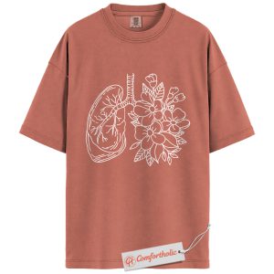 Floral Lung Shirt, Anatomical Lung Graphic Shirt, Respiratory Therapist Shirt, Pulmonology Shirt, Vintage Comfort Colors Shirt