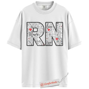 Alternative view of RN Shirt, Nurse Life Graphic Shirt, Registered Nurse Shirt, Comfort Colors Shirt