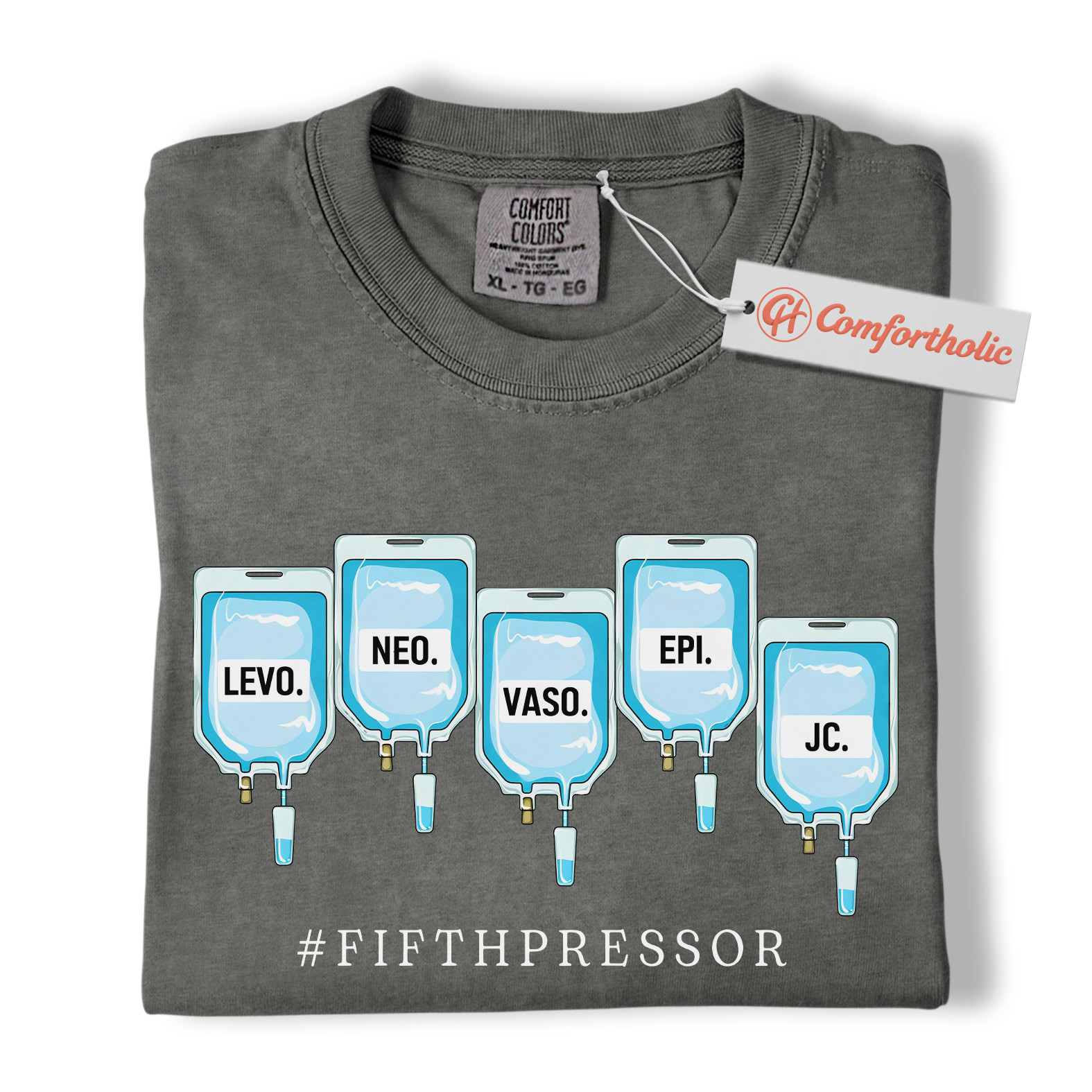 Fifth Pressor Shirt, IV Drip Graphic Shirt, ICU Nurse Shirt, Comfort Colors Shirt - Image 4