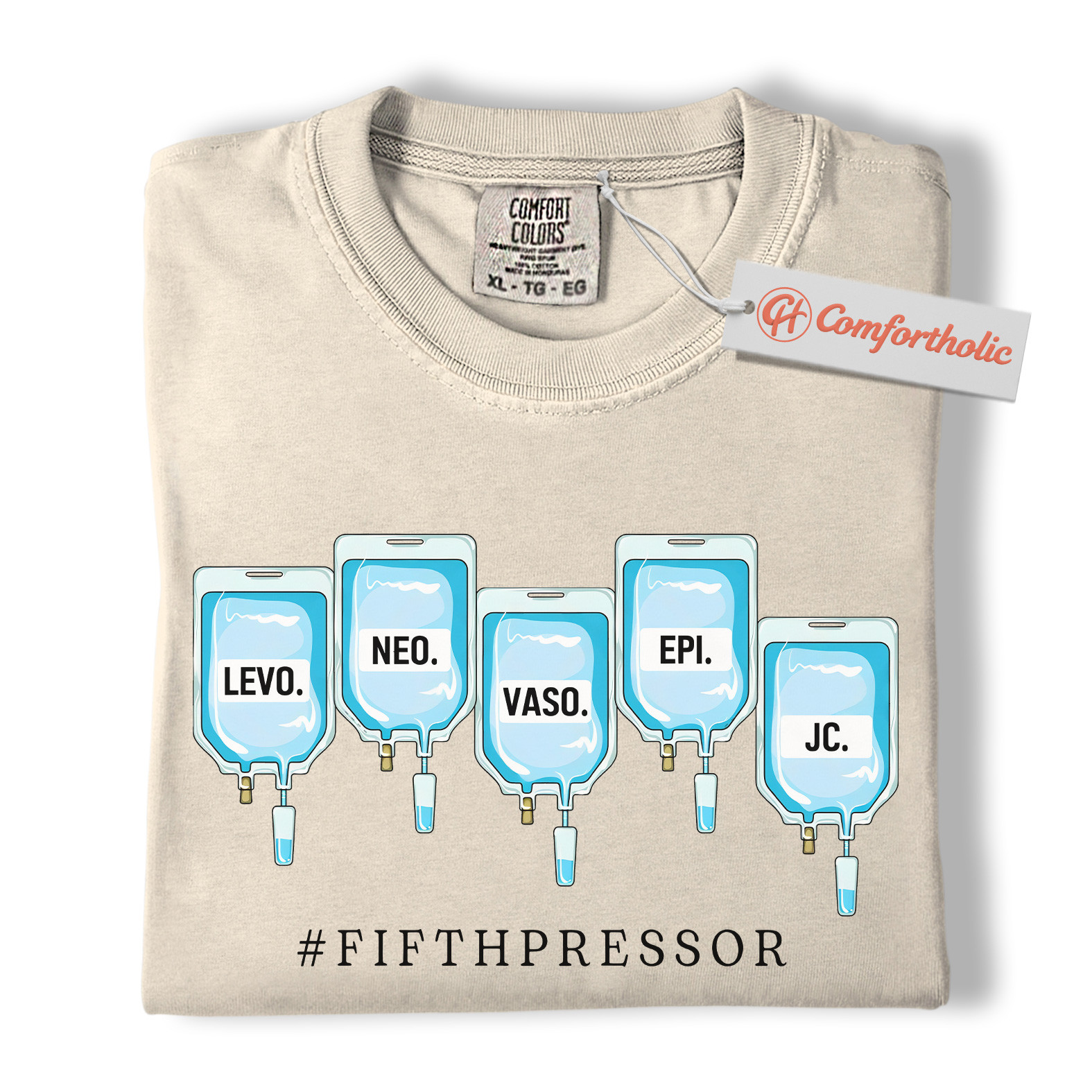 Fifth Pressor Shirt, IV Drip Graphic Shirt, ICU Nurse Shirt, Comfort Colors Shirt - Image 5