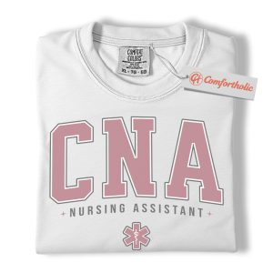Alternative view of CNA Shirt, Certified Nursing Assistant Shirt, Star of Life Graphic Shirt, Vintage Comfort Colors T-Shirt