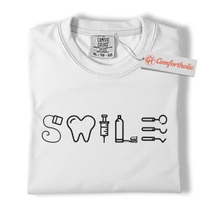 Alternative view of SMILE Dental Tools Shirt, Dentist Shirt, Dental Assistant Shirt, Hygienist Shirt, Dental Student Shirt, Comfort Colors Shirt