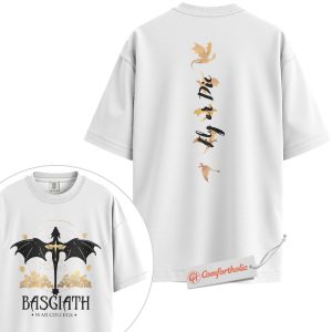 Alternative view of Fourth Wing Shirt, Basgiath War College Tee, Fly or Die Dragon Shirt, Fantasy Book Lover Comfort Colors T-Shirt 2-Sided