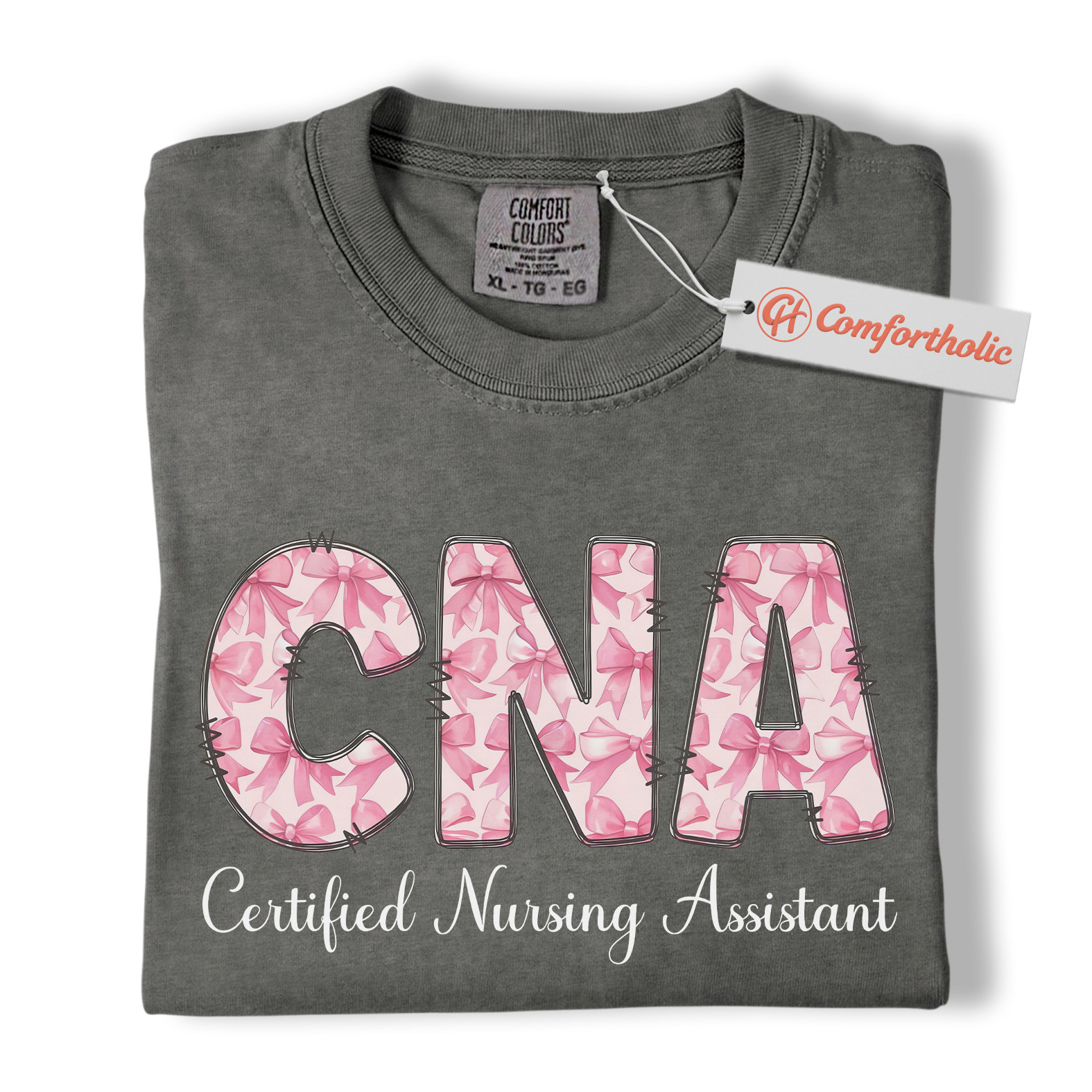 Pink Ribbon CNA Shirt, Certified Nursing Assistant Shirt, Comfort Colors T-Shirt - Image 5
