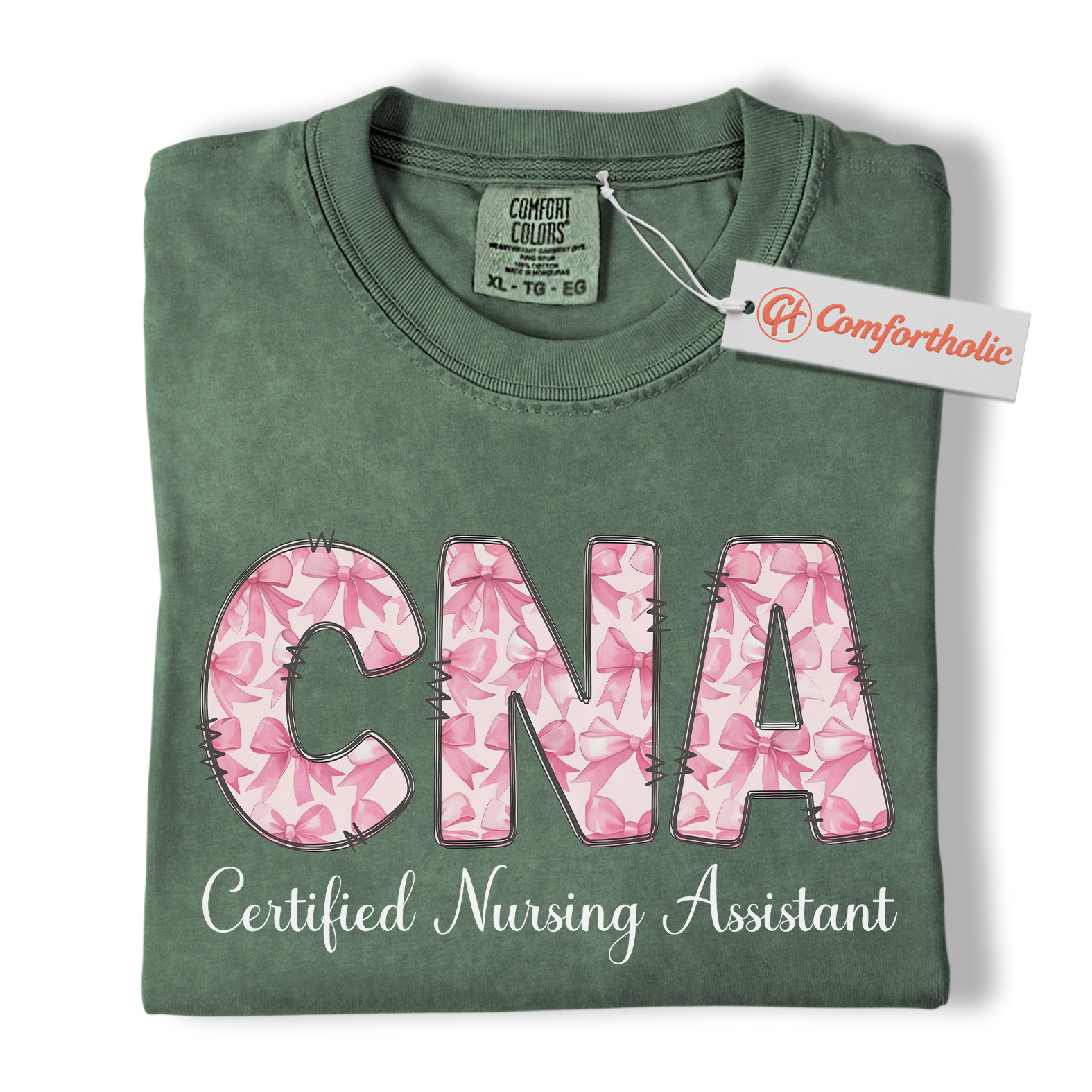 Pink Ribbon CNA Shirt, Certified Nursing Assistant Shirt, Comfort Colors T-Shirt - Image 7