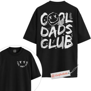 Alternative view of Cool Dads Club Shirt, Funny Dad Shirt, Edgy Father’s Day Shirt, Comfort Colors T-Shirt 2-Sided