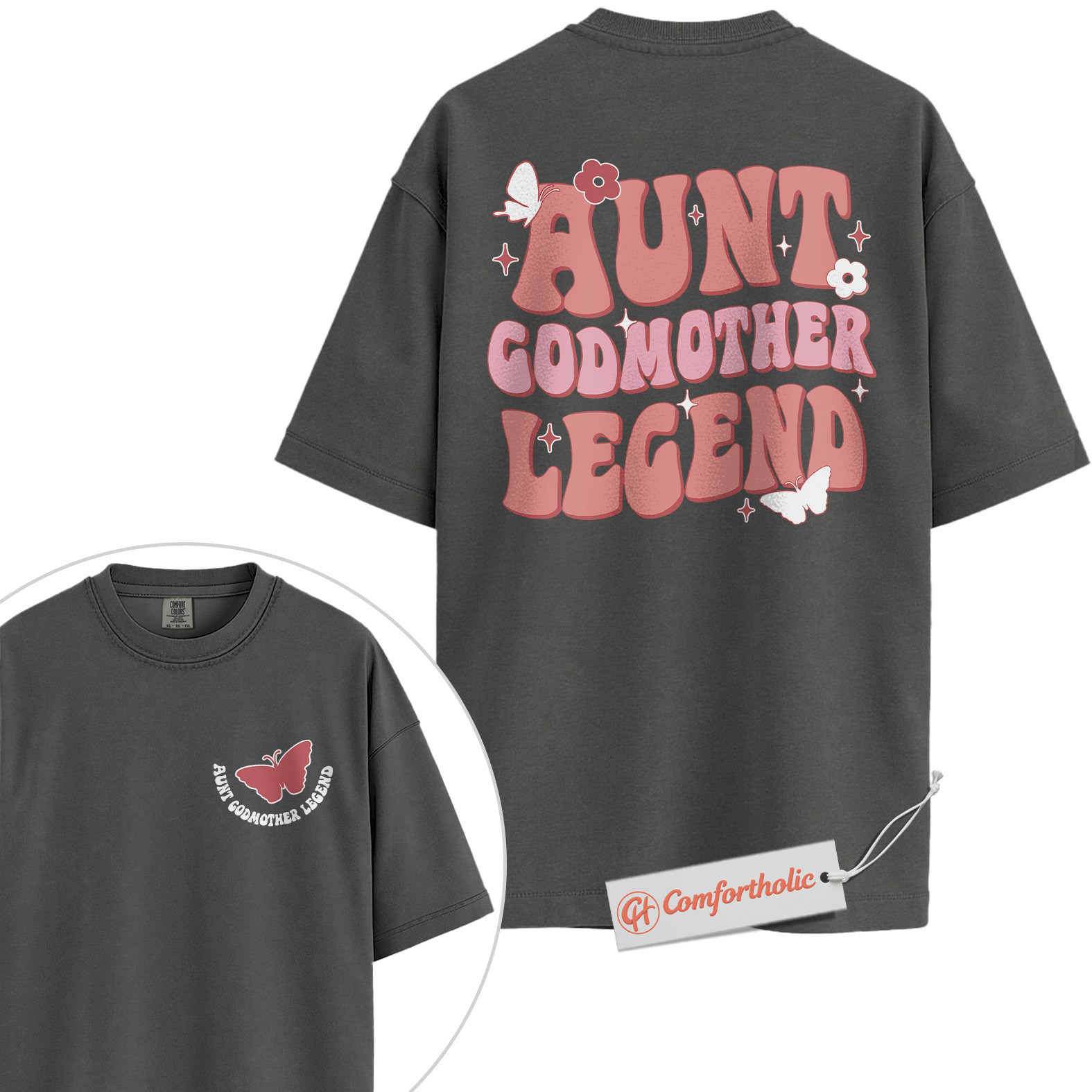 Aunt Godmother Legend Shirt, Cool Aunt Shirt, Fairy Godmother Shirt, Comfort Colors Shirt 2-Sided - Image 4