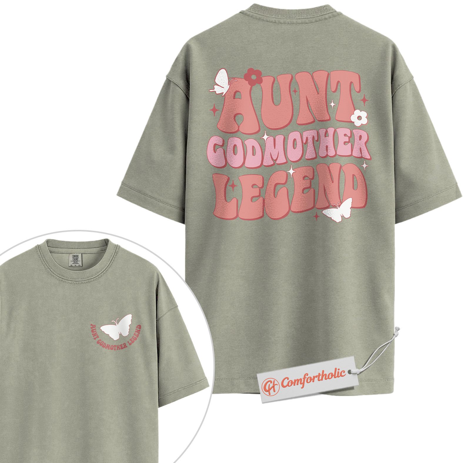 Aunt Godmother Legend Shirt, Cool Aunt Shirt, Fairy Godmother Shirt, Comfort Colors Shirt 2-Sided - Image 6