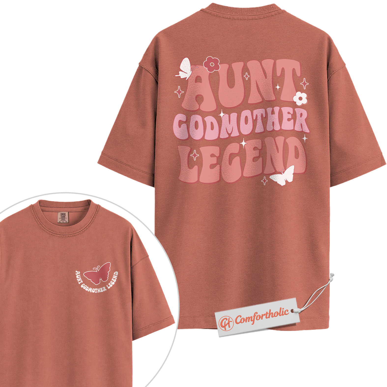 Aunt Godmother Legend Shirt, Cool Aunt Shirt, Fairy Godmother Shirt, Comfort Colors Shirt 2-Sided - Image 7