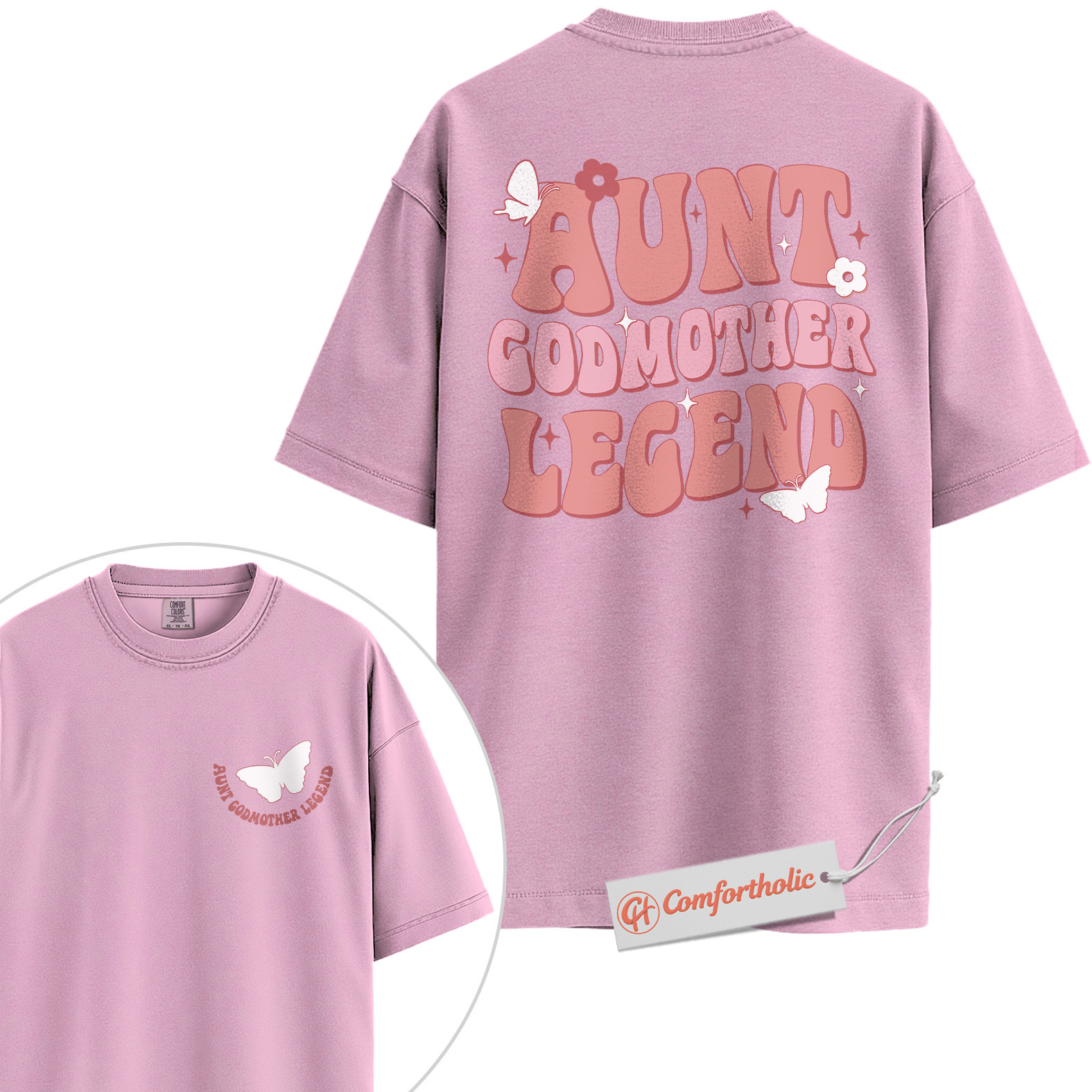 Aunt Godmother Legend Shirt, Cool Aunt Shirt, Fairy Godmother Shirt, Comfort Colors Shirt 2-Sided - Image 8