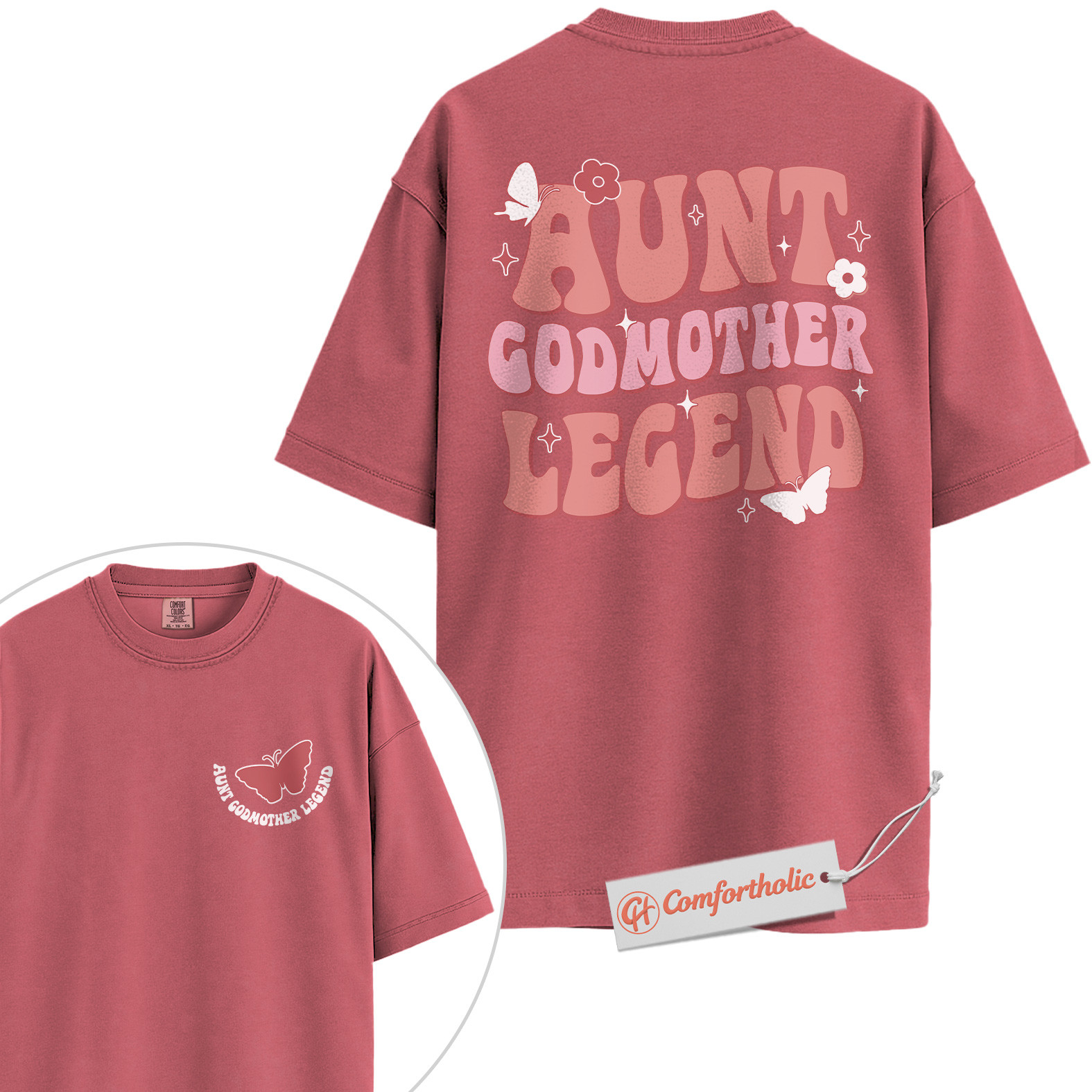 Aunt Godmother Legend Shirt, Cool Aunt Shirt, Fairy Godmother Shirt, Comfort Colors Shirt 2-Sided - Image 9