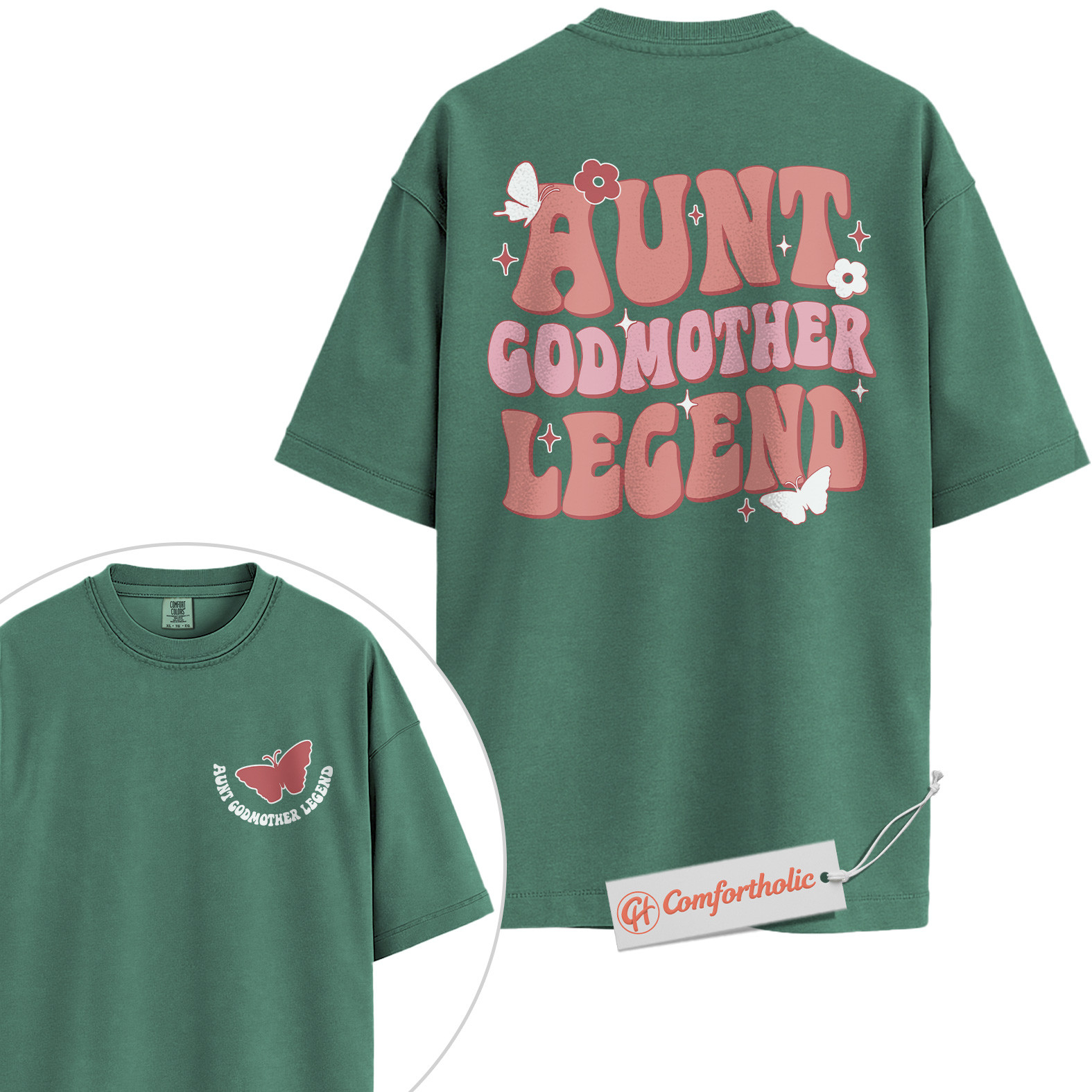 Aunt Godmother Legend Shirt, Cool Aunt Shirt, Fairy Godmother Shirt, Comfort Colors Shirt 2-Sided - Image 10