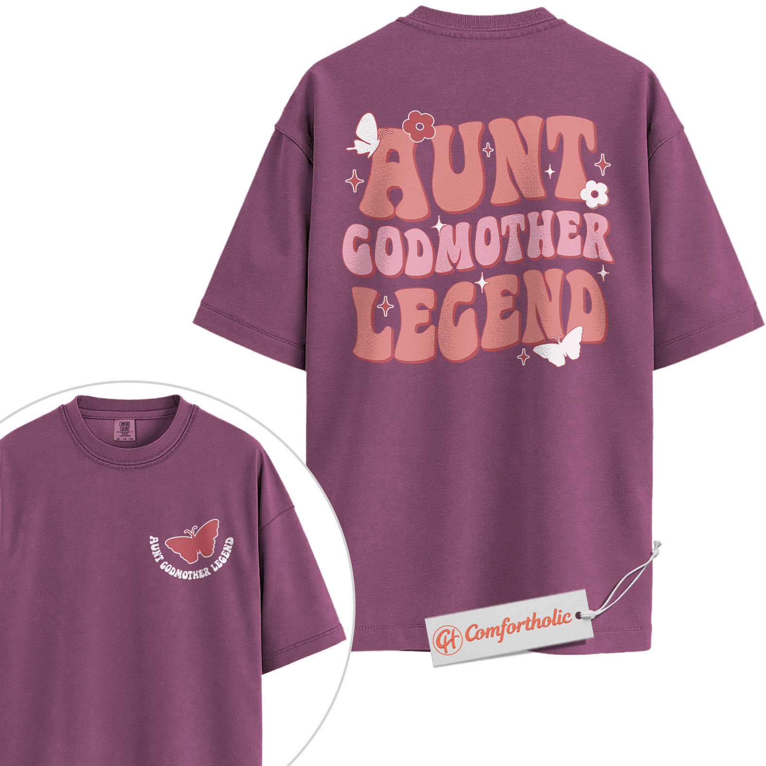 Aunt Godmother Legend Shirt, Cool Aunt Shirt, Fairy Godmother Shirt, Comfort Colors Shirt 2-Sided - Image 15