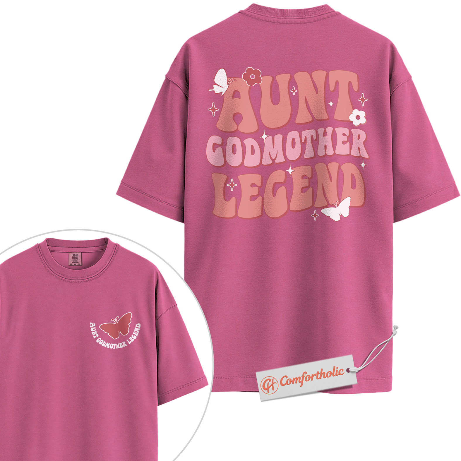 Aunt Godmother Legend Shirt, Cool Aunt Shirt, Fairy Godmother Shirt, Comfort Colors Shirt 2-Sided - Image 16