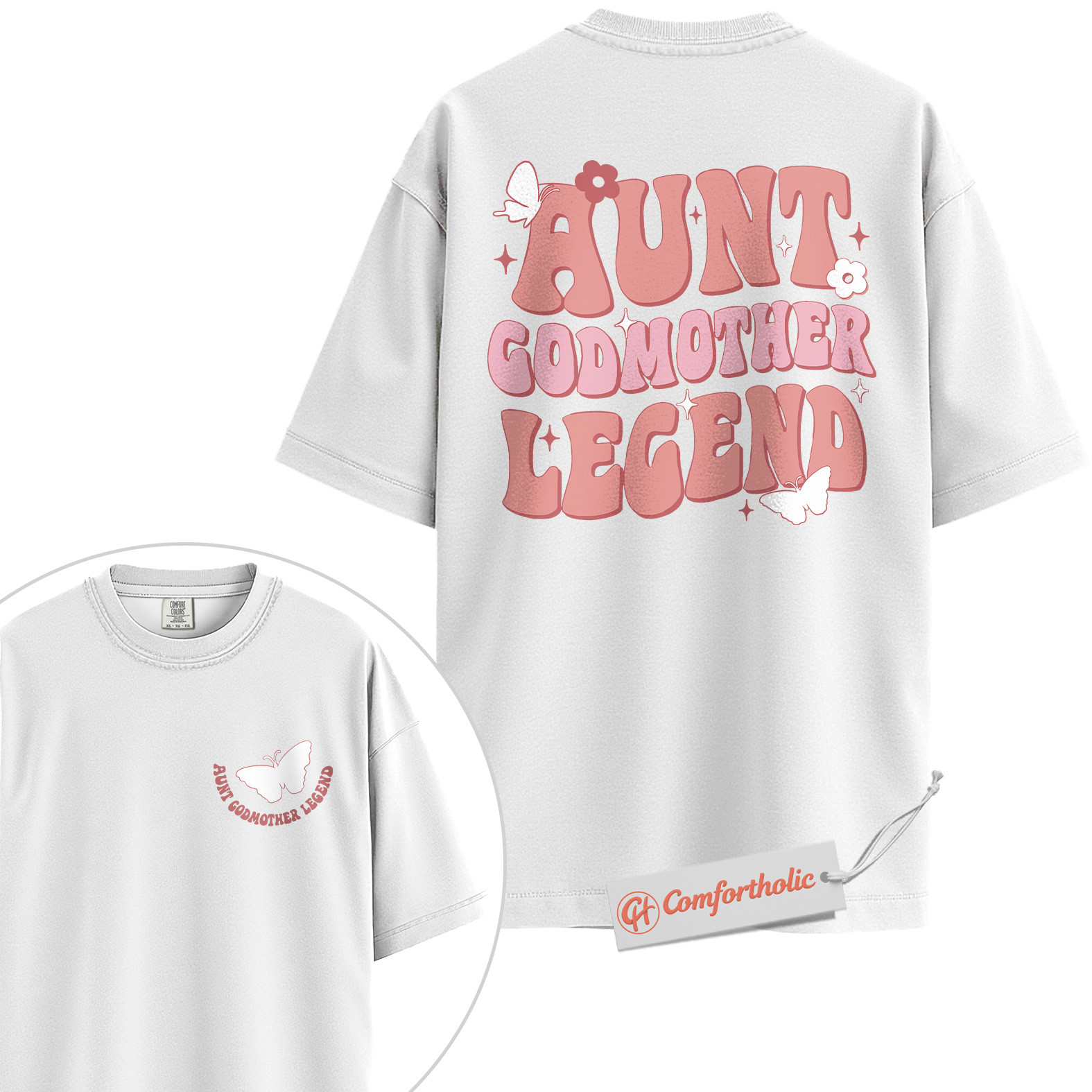 Aunt Godmother Legend Shirt, Cool Aunt Shirt, Fairy Godmother Shirt, Comfort Colors Shirt 2-Sided - Image 2