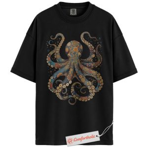 Octopus Shirt, Mandala Octopus Graphic Shirt, Ocean Sea Life Shirt, Boho Marine Animal Shirt, Comfort Colors Tee