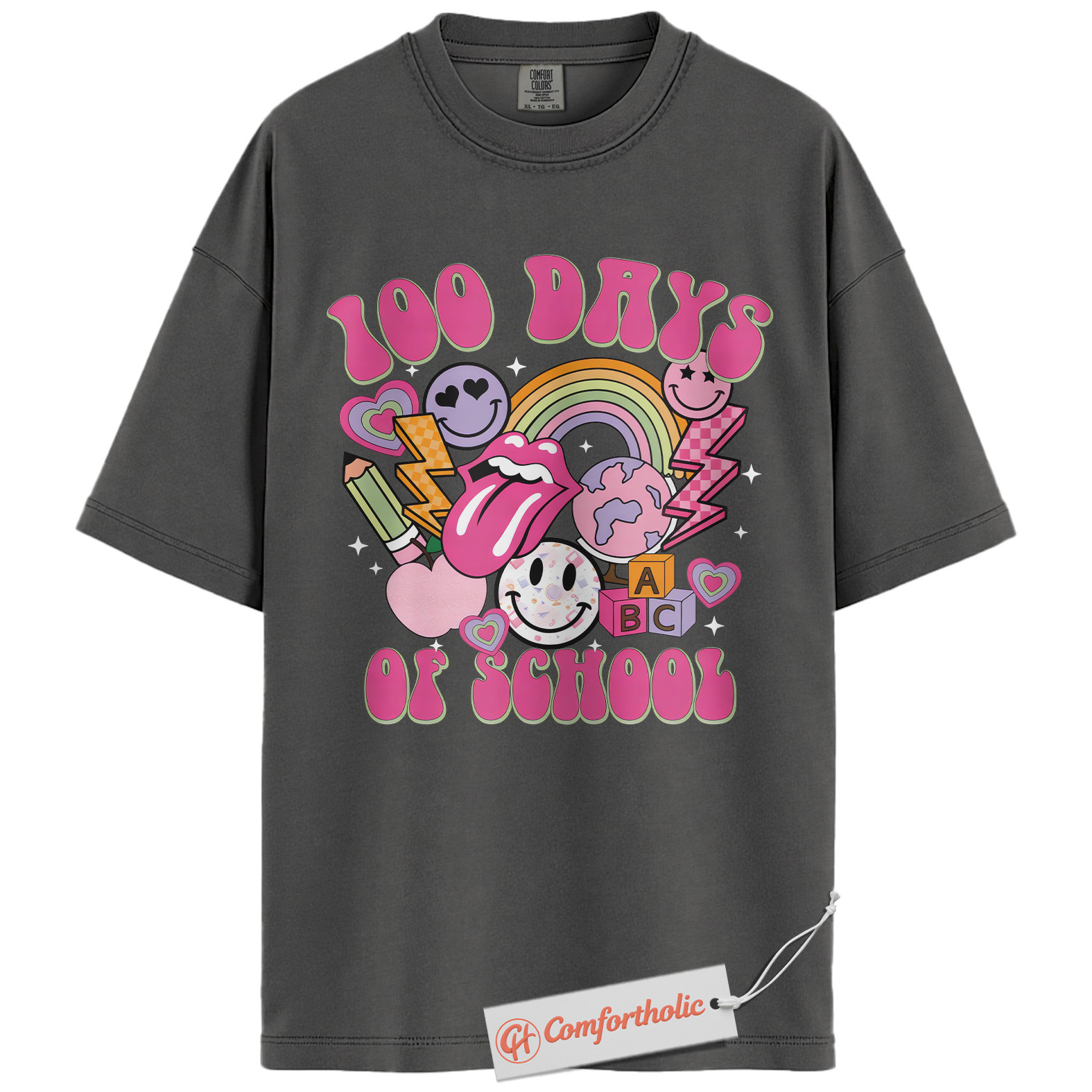 100 Days of School Shirt, Cute Teacher Shirt, Back to School Shirt, Colorful Classroom Shirt, Comfort Colors Shirt - Image 4