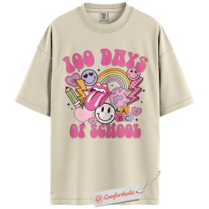 Alternative view of 100 Days of School Shirt, Cute Teacher Shirt, Back to School Shirt, Colorful Classroom Shirt, Comfort Colors Shirt
