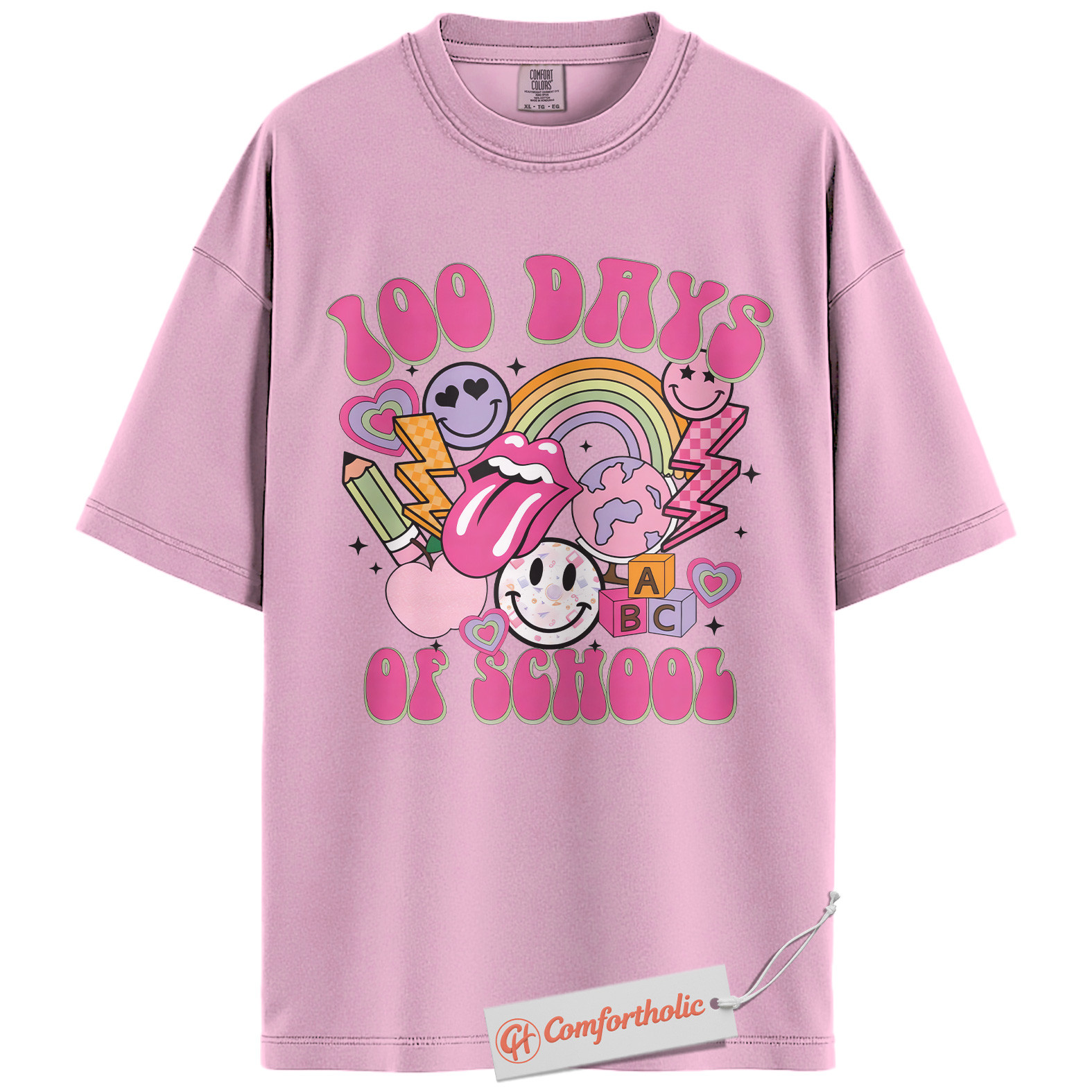 100 Days of School Shirt, Cute Teacher Shirt, Back to School Shirt, Colorful Classroom Shirt, Comfort Colors Shirt - Image 8
