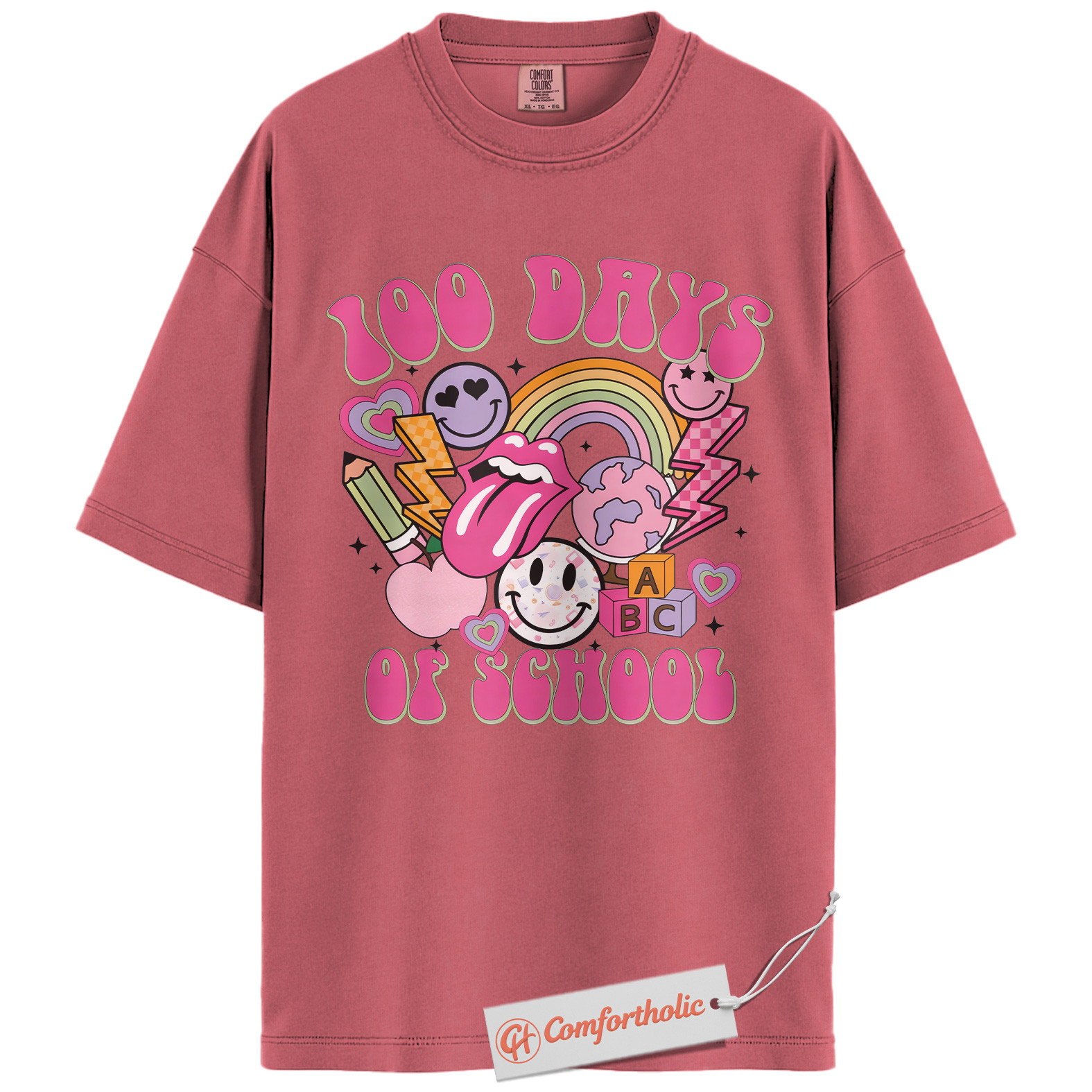 100 Days of School Shirt, Cute Teacher Shirt, Back to School Shirt, Colorful Classroom Shirt, Comfort Colors Shirt - Image 9