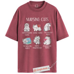 Nursing Cats Shirt, Funny Nurse Cat Shirt, Cute Medical Shirt, Nurse Shirt, Cat Lover Shirt, Comfort Colors Shirt