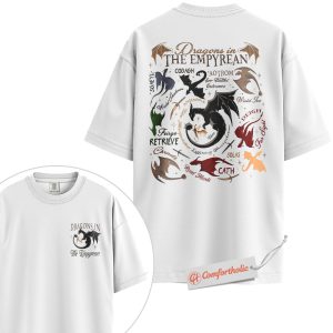 Alternative view of The Empyrean Series Shirt, Fourth Wing Shirt, Dragon Characters Shirt, Fantasy Bookish Shirt, Book Comfort Colors Shirt 2-Sided