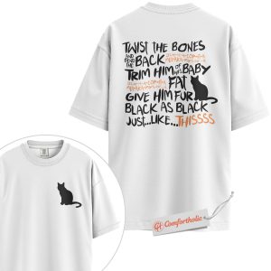 Alternative view of Hocus Pocus Spell Shirt, Funny Black Cat Halloween T-Shirt, Witchy Movie Quote Graphic Tee, Spooky October Comfort Colors Shirt 2-Sided